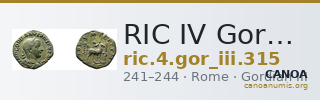 RIC IV Gordian III 315 — CANOA