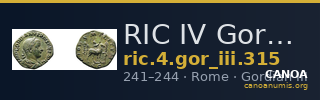 RIC IV Gordian III 315 — CANOA