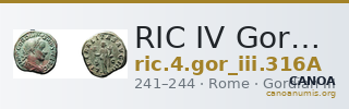 RIC IV Gordian III 316A — CANOA