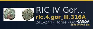 RIC IV Gordian III 316A — CANOA