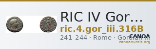 RIC IV Gordian III 316B — CANOA