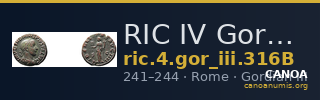 RIC IV Gordian III 316B — CANOA