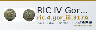 RIC IV Gordian III 317A — CANOA