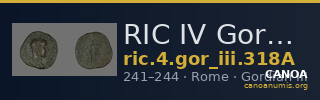 RIC IV Gordian III 318A — CANOA