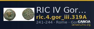 RIC IV Gordian III 319A — CANOA