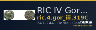 RIC IV Gordian III 319C — CANOA
