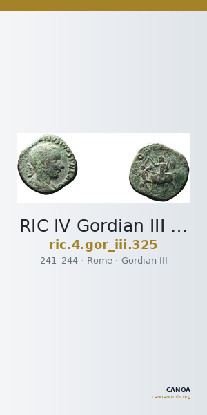 RIC IV Gordian III 325 — CANOA