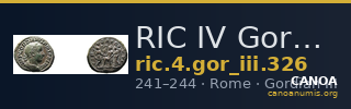 RIC IV Gordian III 326 — CANOA