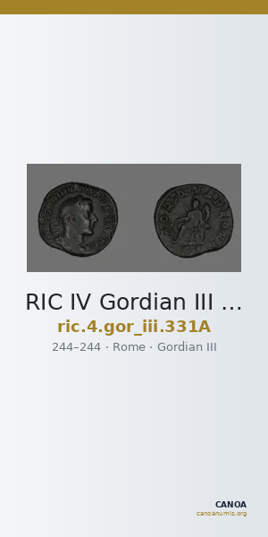 RIC IV Gordian III 331A — CANOA