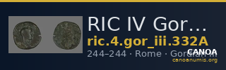 RIC IV Gordian III 332A — CANOA