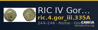 RIC IV Gordian III 335A — CANOA