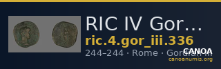 RIC IV Gordian III 336 — CANOA