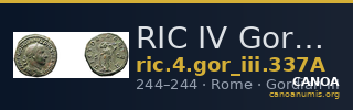 RIC IV Gordian III 337A — CANOA