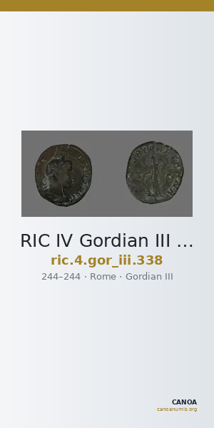 RIC IV Gordian III 338 — CANOA