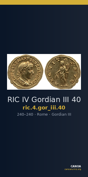 RIC IV Gordian III 40 — CANOA