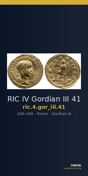 RIC IV Gordian III 41 — CANOA