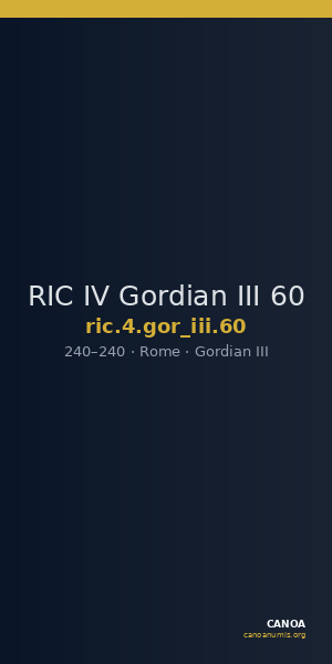 RIC IV Gordian III 60 — CANOA