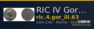 RIC IV Gordian III 63 — CANOA