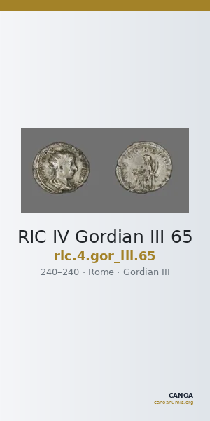 RIC IV Gordian III 65 — CANOA