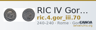 RIC IV Gordian III 70 — CANOA