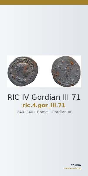 RIC IV Gordian III 71 — CANOA