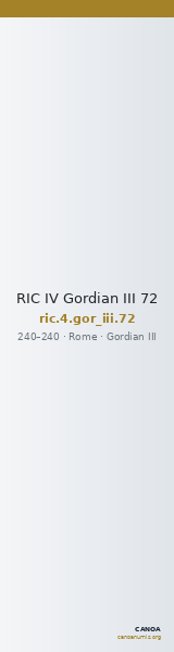 RIC IV Gordian III 72 — CANOA