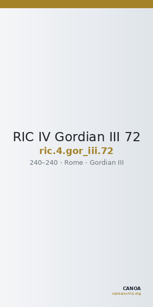 RIC IV Gordian III 72 — CANOA