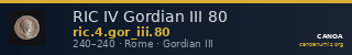 RIC IV Gordian III 80 — CANOA