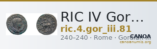 RIC IV Gordian III 81 — CANOA