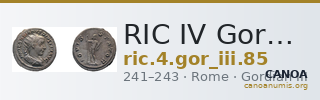 RIC IV Gordian III 85 — CANOA