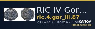 RIC IV Gordian III 87 — CANOA
