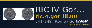 RIC IV Gordian III 90 — CANOA