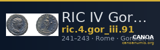 RIC IV Gordian III 91 — CANOA