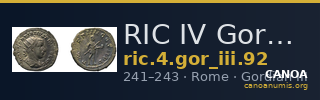 RIC IV Gordian III 92 — CANOA
