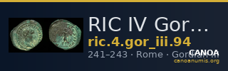 RIC IV Gordian III 94 — CANOA