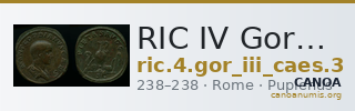 RIC IV Gordian III (Caesar) 3 — CANOA