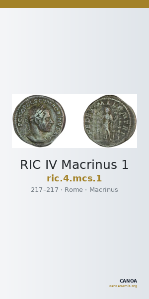 RIC IV Macrinus 1 — CANOA