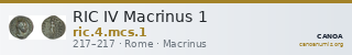 RIC IV Macrinus 1 — CANOA