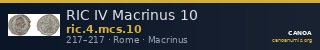 RIC IV Macrinus 10 — CANOA