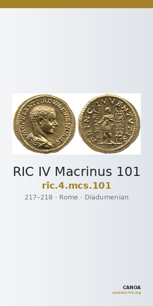 RIC IV Macrinus 101 — CANOA