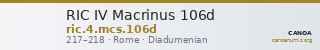 RIC IV Macrinus 106d — CANOA