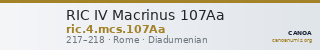 RIC IV Macrinus 107Aa — CANOA