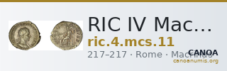 RIC IV Macrinus 11 — CANOA