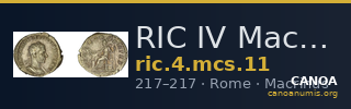 RIC IV Macrinus 11 — CANOA