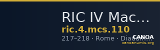 RIC IV Macrinus 110 — CANOA