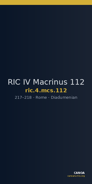 RIC IV Macrinus 112 — CANOA