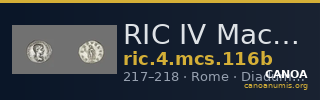 RIC IV Macrinus 116b — CANOA