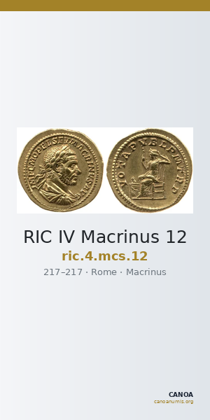RIC IV Macrinus 12 — CANOA