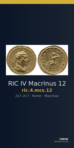 RIC IV Macrinus 12 — CANOA