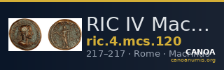 RIC IV Macrinus 120 — CANOA